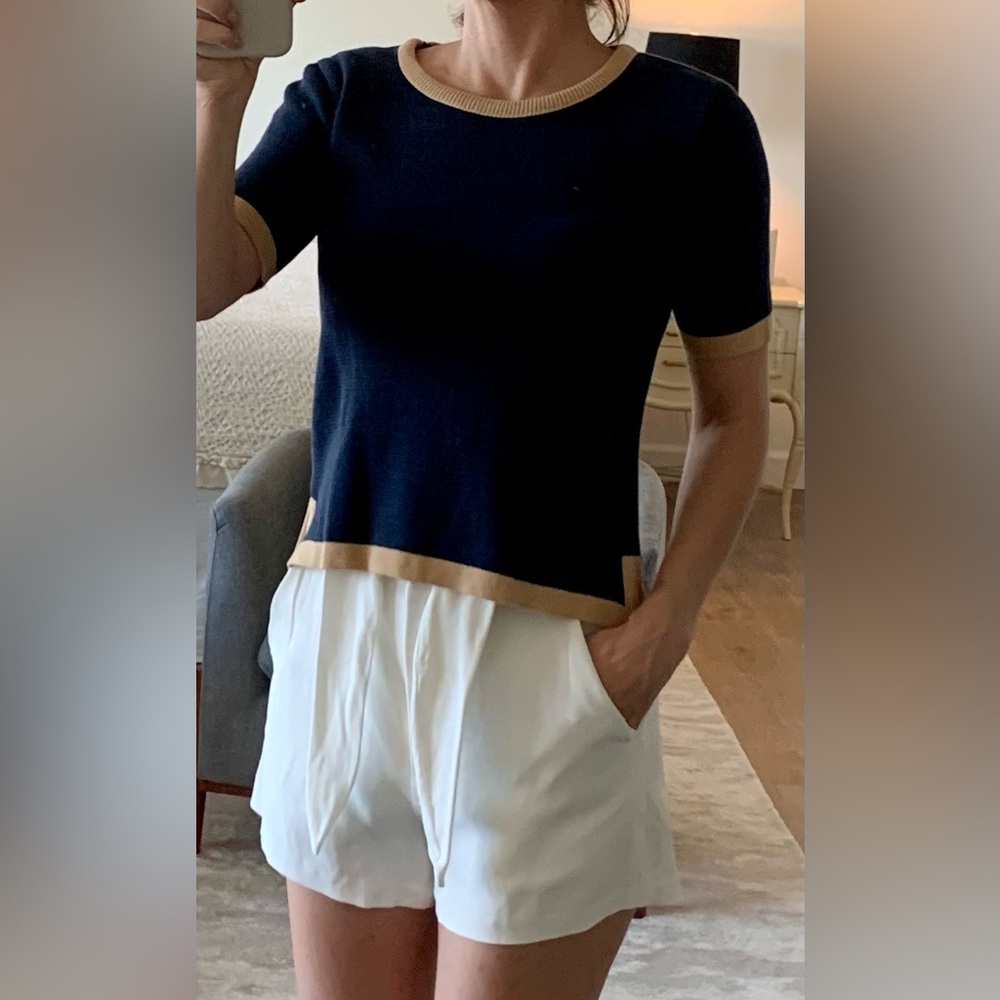 ACA Navy and Tan Sweater